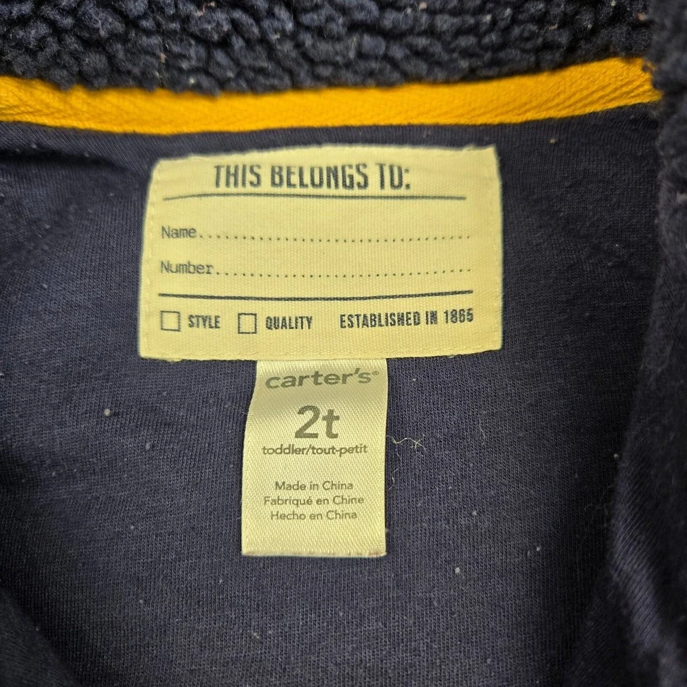 Carter's Fleece Vest 2T Boys Blue 24‎ Full Zip